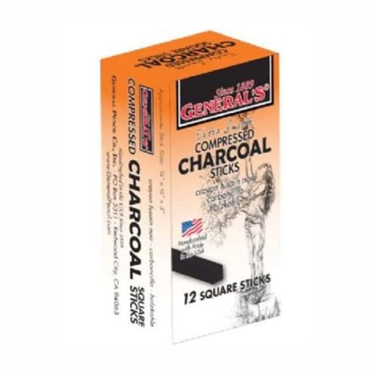 FUSAIN EN BATONNETS CARRE, 6B (76MMX6MMX6MM)