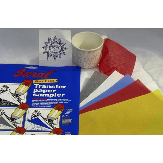 SARAL 5 FEUILLES PAPIER TRANSFERT A4 POCHETTE AVEC COULEURS