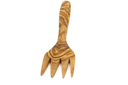 Дерев'яна олива широка плоска вилка, велика вилка для подачі, вилка для барбекю