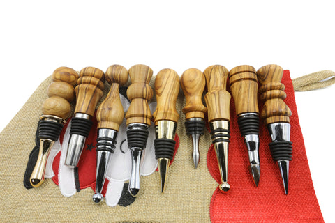 Tapon de botella de madera de olivo único