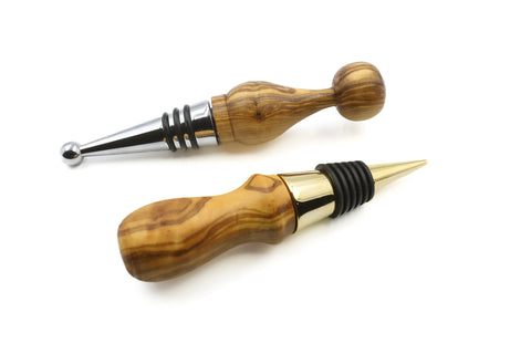 Tapon de botella de madera de olivo único