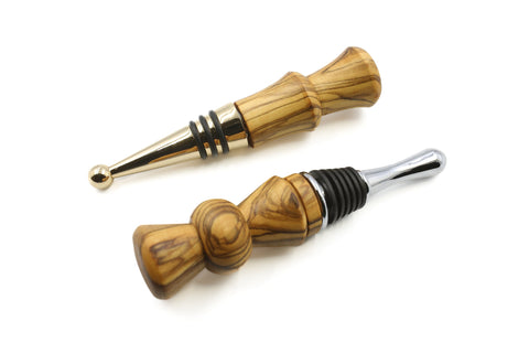 Tapon de botella de madera de olivo único