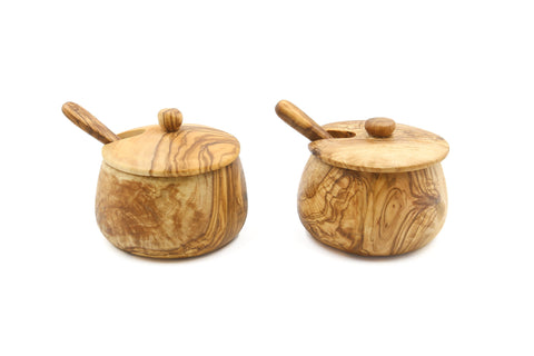 Olijfhout zout/suiker huisje