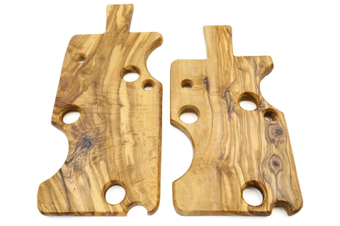 Unusual olive wood cheese board in cheese design
