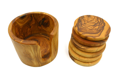 Oliven tre coasters, varmebestandig underlag