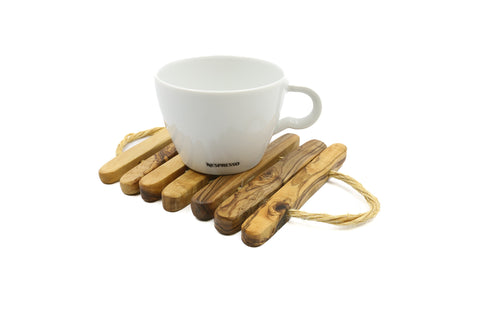 Oliven tre coasters, varmebestandig underlag