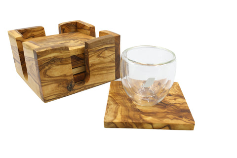 Oliven tre coasters, varmebestandig underlag