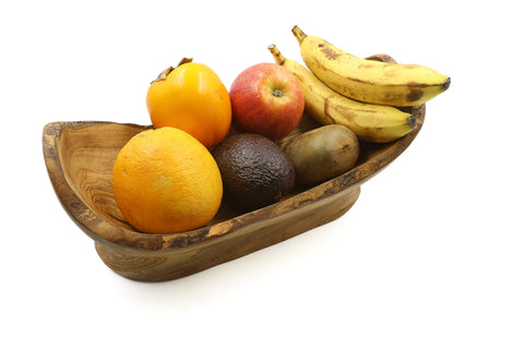 Кошик для фруктів з оливкового дерева без ручки