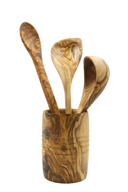 Conjunto de utensílios de cozinha em madeira de oliveira
