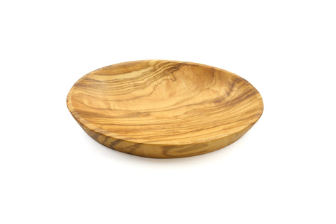 Овальна чаша з набором для збору оливок, виготовлена вручну з оливкового дерева.