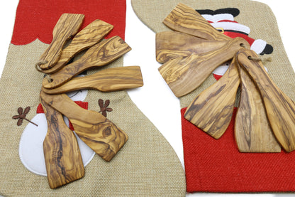 Espátulas de madeira de oliveira para raclette, conjunto de 6