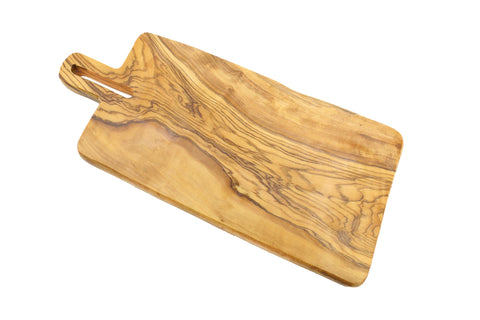 Tablero de presentación de alimentos de madera de olivo elegante