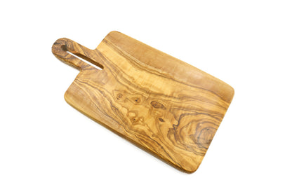 Tablero de presentación de alimentos de madera de olivo elegante