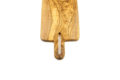 Tablero de presentación de alimentos de madera de olivo elegante