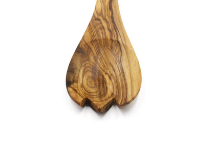 Olivenholz gezahnte Löffel, Salatserve-Gabel