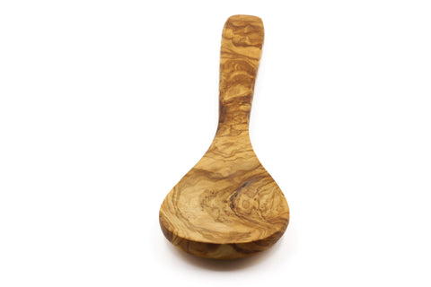 Cuchara ancha de servir de madera de olivo, servidor de arroz y papas de madera de olivo