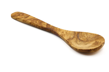 Cuchara ancha de servir de madera de olivo, servidor de arroz y papas de madera de olivo