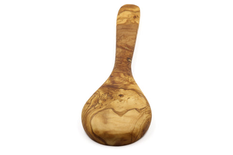 Cuchara ancha de servir de madera de olivo, servidor de arroz y papas de madera de olivo