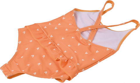 Swim Essentials | Badeanzug Mädchen 86/92 | Orange Hearts