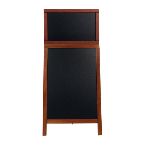 Securit® Holz Kundenstopper mit Topschild, 120x55cm, Mahagoni, Outdoor