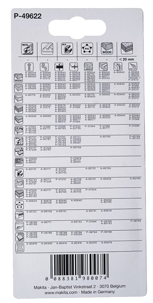 
          5 Stichsägeblätter für Holz mit Nägeln 
          P-49622
        