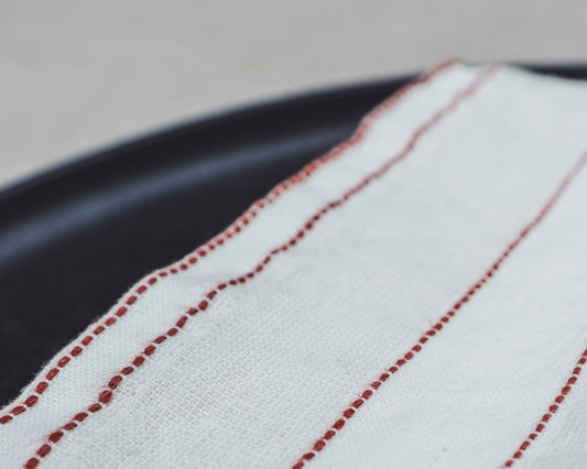 mumix - Aldeia Linen Napkins 2-Pack 40x40 Terracotta Stripe - Mediterranean Charm ✨🍷