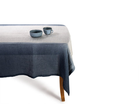 soñho Transiçao Tischdecke 160 x 260 Tie Dye blau