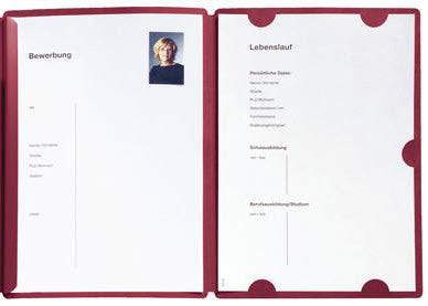 PAGNA Bewerbungsmappe Select 22016-01 rot 3-teilig 3 Stück