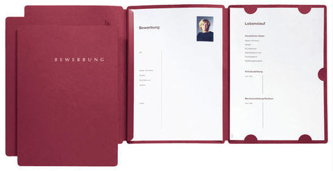 PAGNA Bewerbungsmappe Select 22016-01 rot 3-teilig 3 Stück
