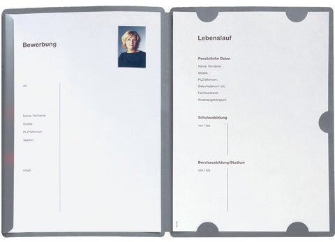 PAGNA Bewerbungsmappe Select A4 22016-06 grau 3-teilig 3 Stück