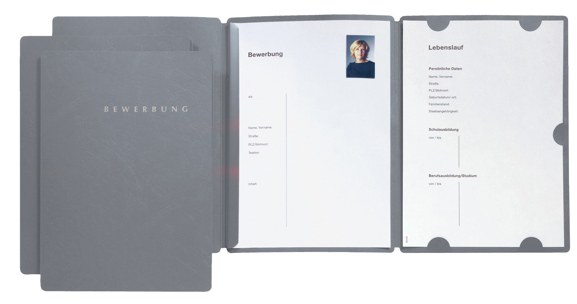 PAGNA Bewerbungsmappe Select A4 22016-06 grau 3-teilig 3 Stück