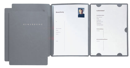 PAGNA Bewerbungsmappe Select A4 22016-06 grau 3-teilig 3 Stück