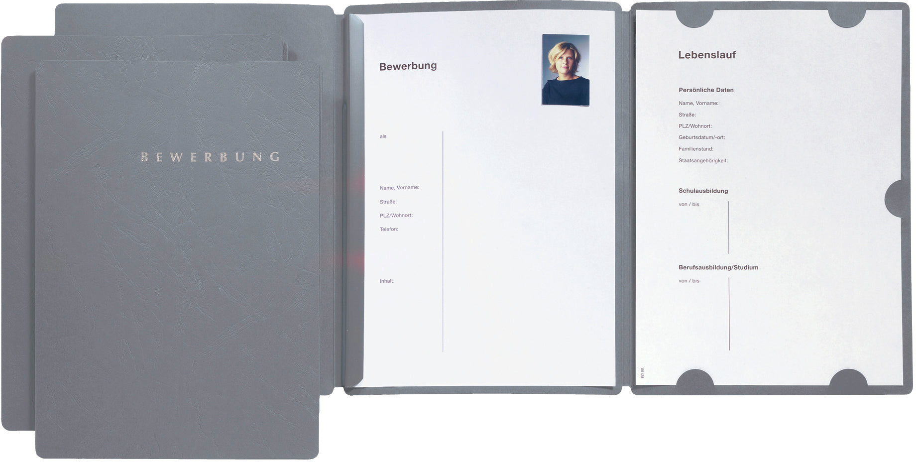 PAGNA Bewerbungsmappe Select A4 22016-06 grau 3-teilig 3 Stück