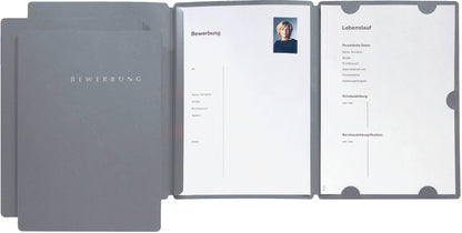 PAGNA Bewerbungsmappe Select A4 22016-06 grau 3-teilig 3 Stück