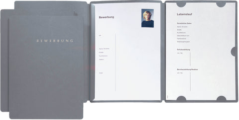 PAGNA Bewerbungsmappe Select A4 22016-06 grau 3-teilig 3 Stück