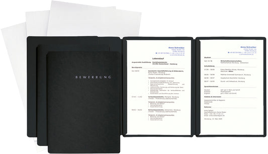 PAGNA Bewerbungsset Special A4 22028-04 schwarz 3-teilig 3 Stück
