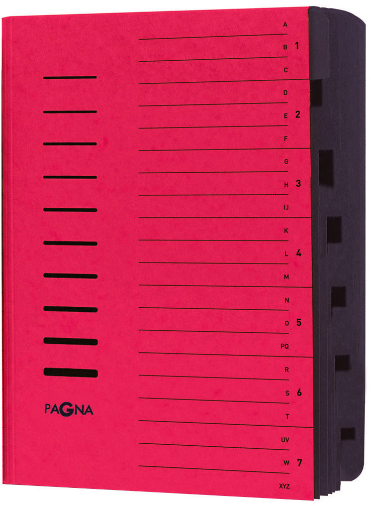 PAGNA Ordnungsmappe A4 24081/01 rot 7 Fächer