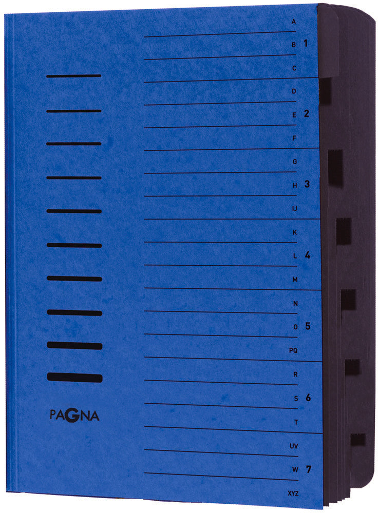 PAGNA Ordnungsmappe A4 24081/02 blau 7 Fächer