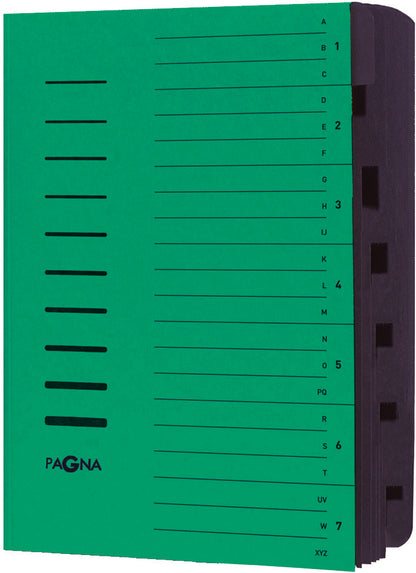 PAGNA Ordnungsmappe A4 24081/03 grün 7 Fächer
