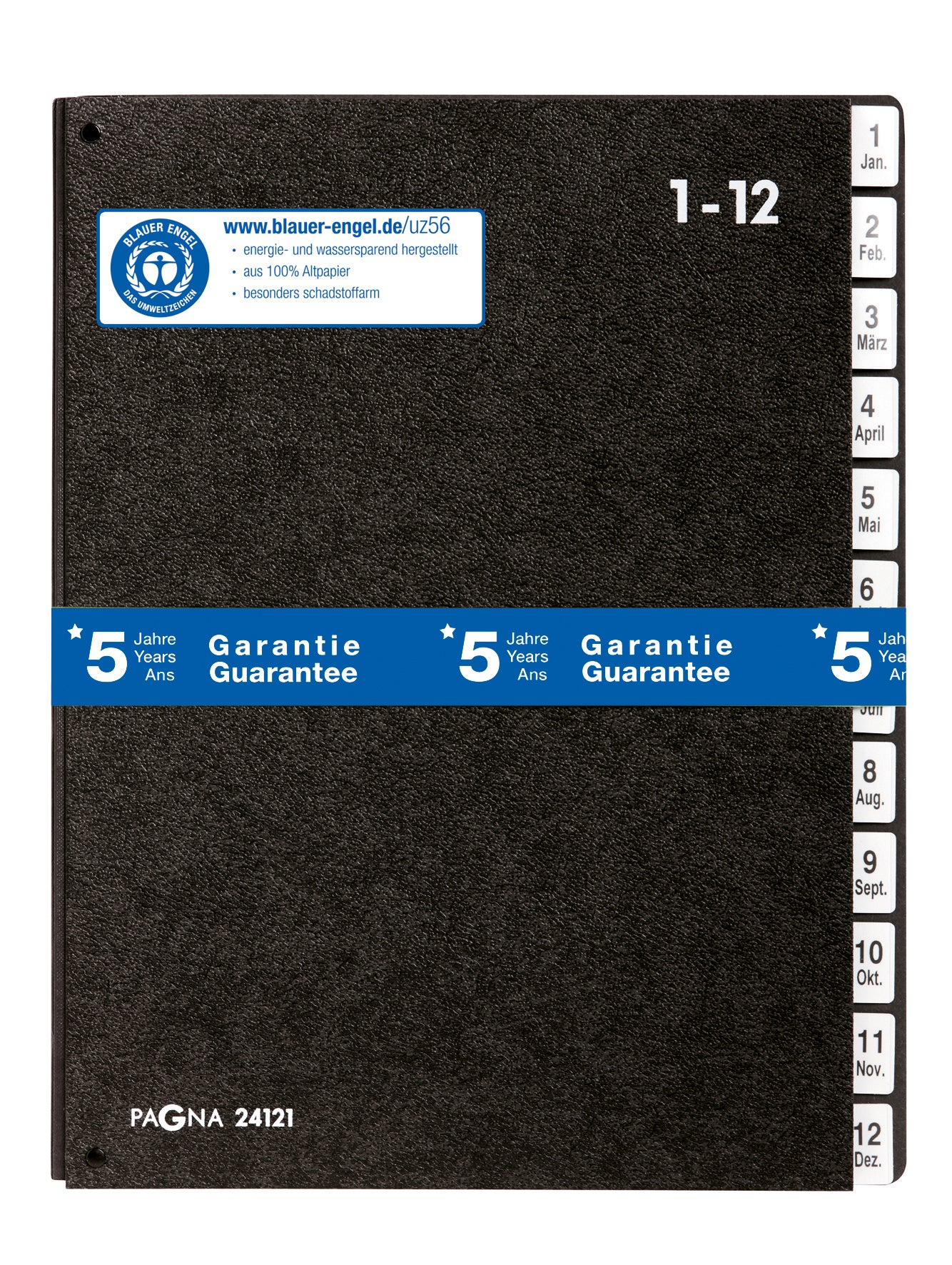 PAGNA Pultmappe A4 24121-04 schwarz 1-12/Jan-Dez