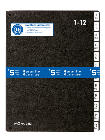PAGNA Pultmappe A4 24121-04 schwarz 1-12/Jan-Dez