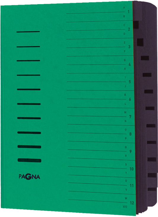 PAGNA Ordnungsmappe A4 24122/03 grün 12 Fächer
