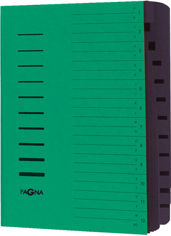 PAGNA Ordnungsmappe A4 24122/03 grün 12 Fächer