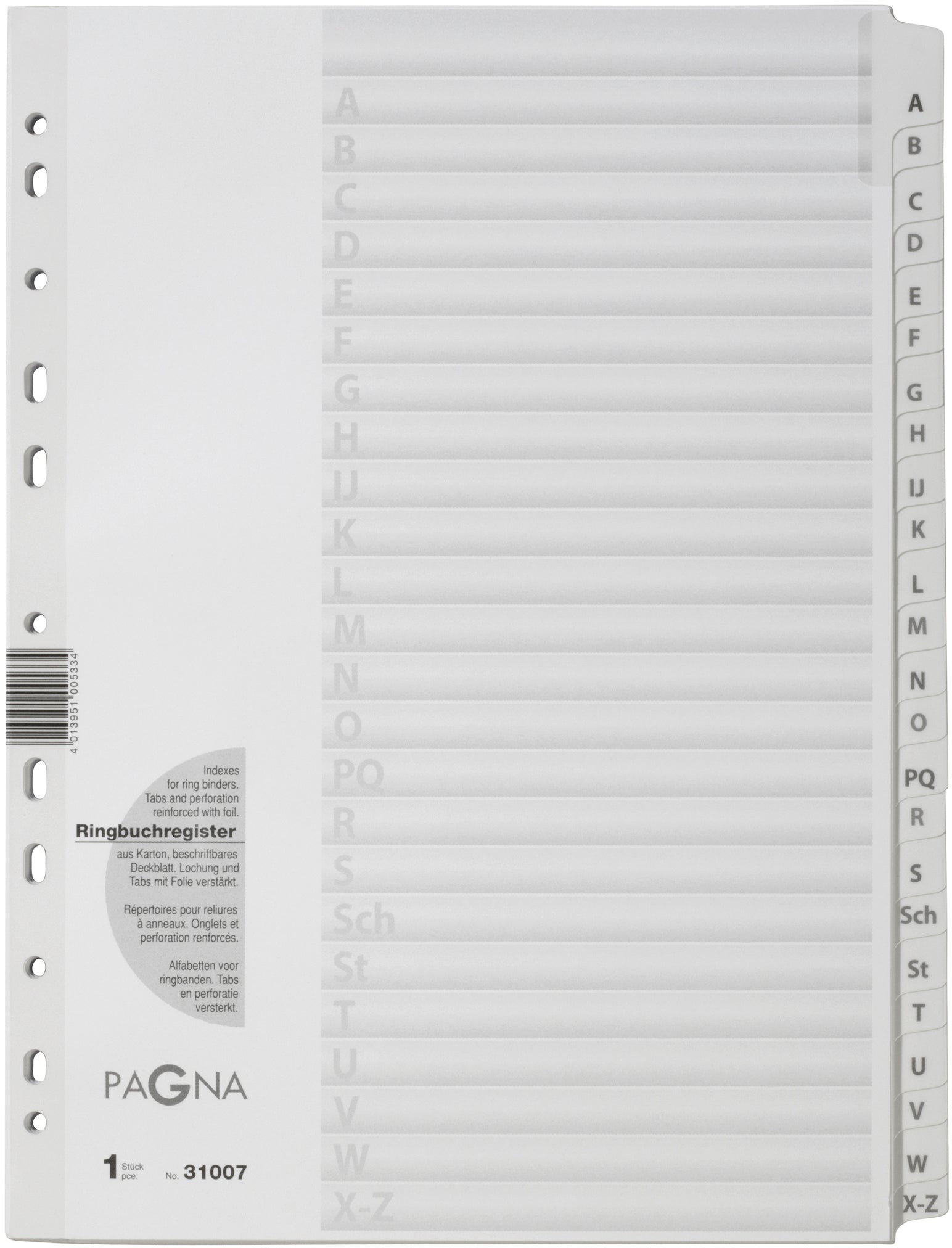 PAGNA Register Karton A4 31007/08 A-Z