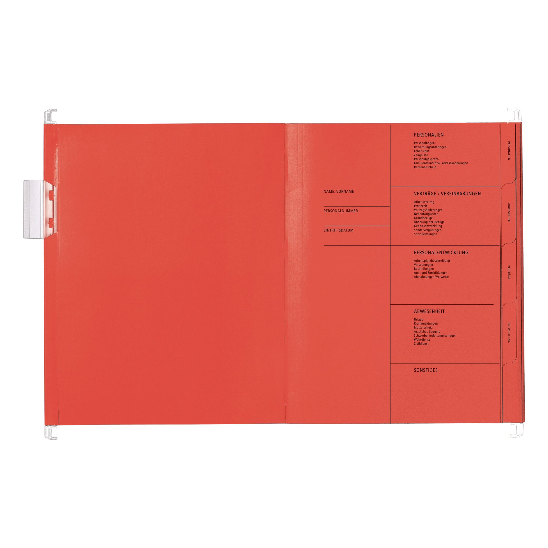 PAGNA Hängemappe Personal 5-teilig 44105-01 rot