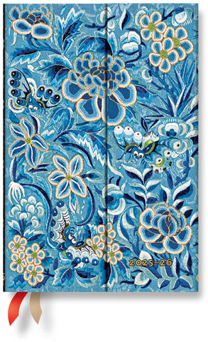 PAPERBLANKS Agenda Blaue Weide Mini 25/26 DD0527-9 1W/2S 18M DE HOR HC 9.5x14cm