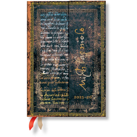 PAPERBLANKS Agenda Michelangelo Mini 25/26 DD0530-9 1W/2S 18M DE HOR HC 9.5x14cm