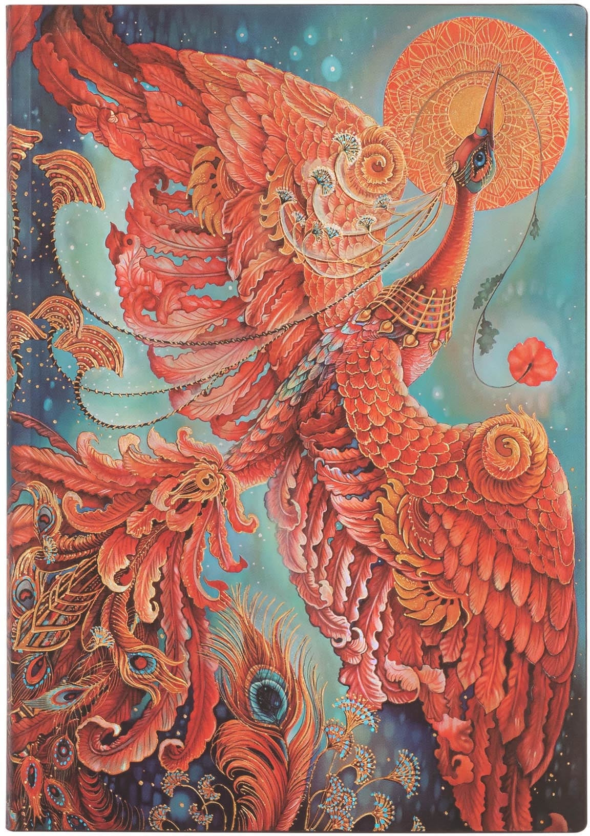 PAPERBLANKS Notizbuch Feuervogel Midi FB8211-8 liniert 176 Seiten