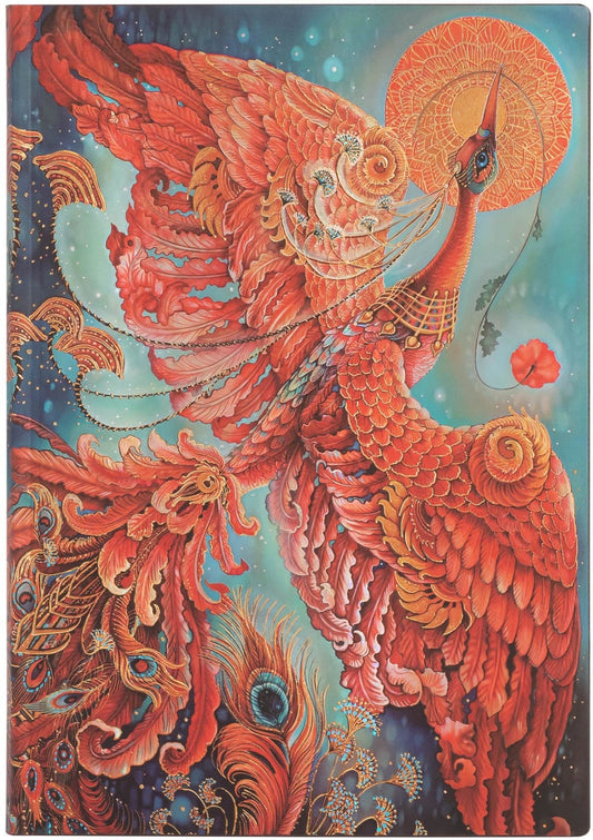 PAPERBLANKS Notizbuch Feuervogel Midi FB8211-8 liniert 176 Seiten