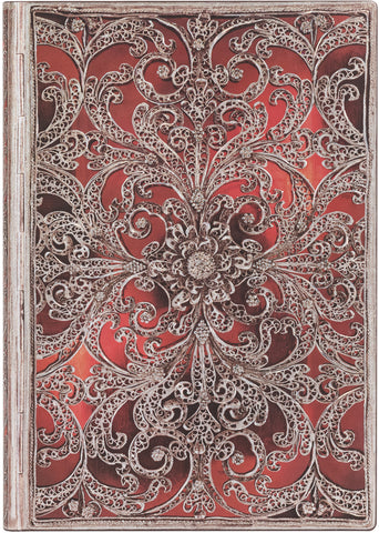 PAPERBLANKS Notizbuch Midi FB9403-6 Granat, liniert 176 Seiten
